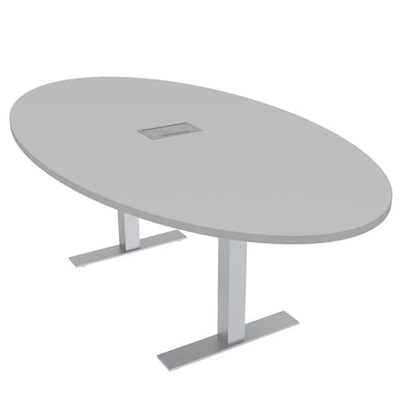 Skutchi Designs 45.25 in W, 71.5 in L, 29 in H, Engineered Wood Top, Grey HAR-OVL-46x72-T-ELEC-XD01